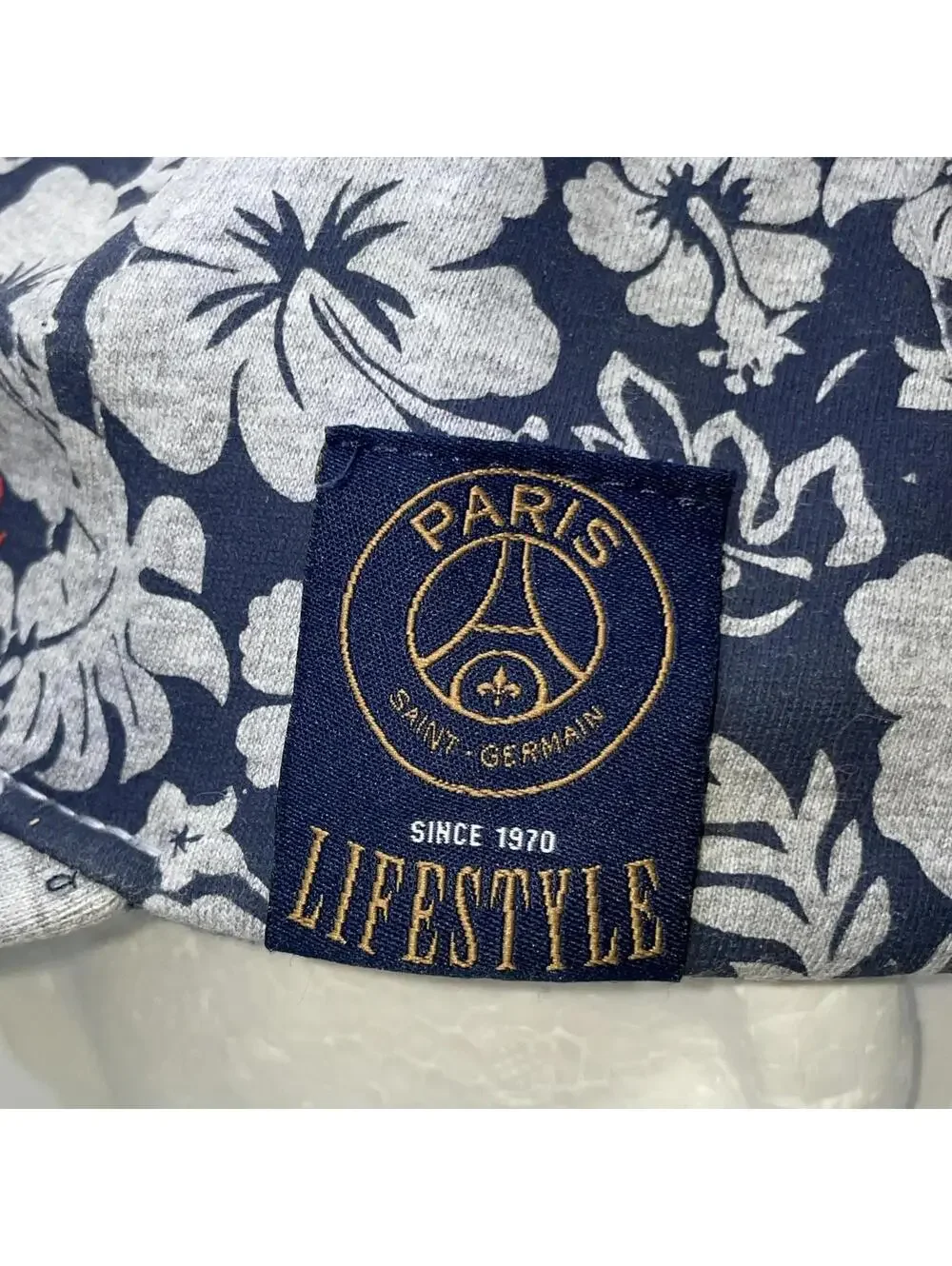 PSG Paris Saint Germain Adjustable 6-Panel Floral Hat Blue/Gray (57 Cm)
